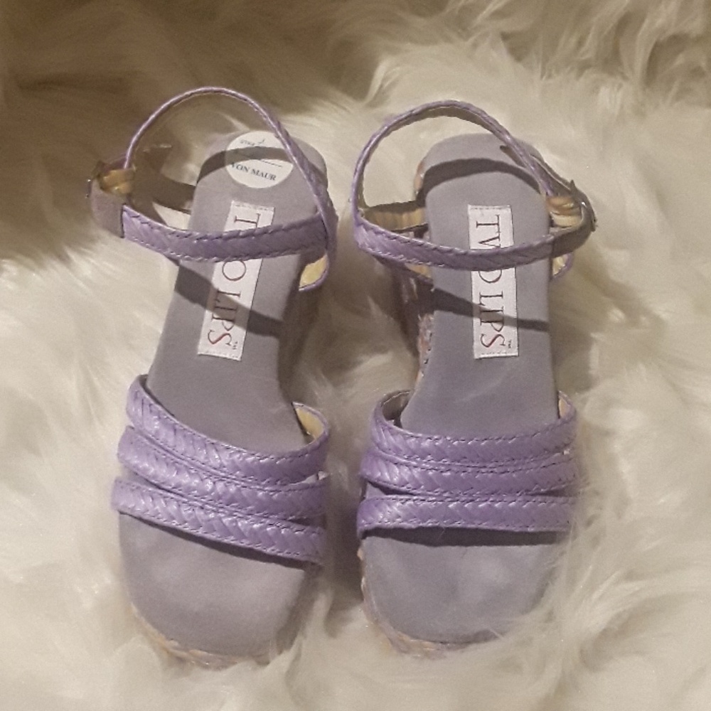 Two Lips Wedge Sandals  Purple